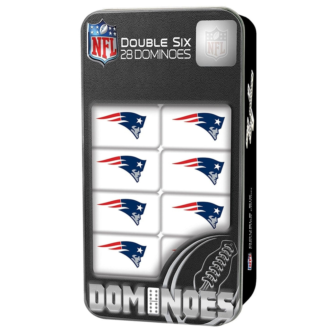 England Patriots Dominoes Set Official NFL Licensed Collectible Tin Box Image 1