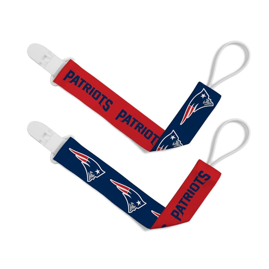 England Patriots Pacifier Clip 2-Pack NFL Baby Fanatic Team Colors Image 1