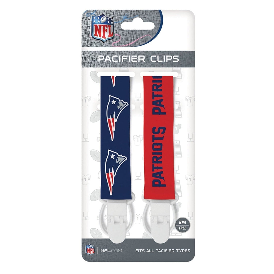 England Patriots Pacifier Clip 2-Pack NFL Baby Fanatic Team Colors Image 2