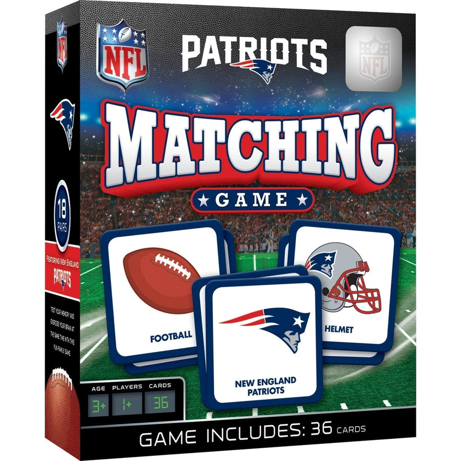 NFL England Patriots Matching Game Family Fun Indoor Game 18 Picture Cards Image 1