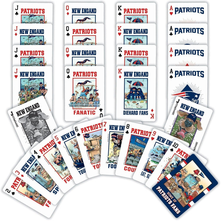 England Patriots Fan Deck Playing Cards 54 Card Deck NFL Team Design Image 2