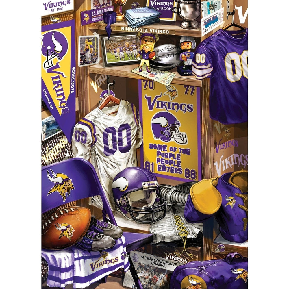 Minnesota Vikings Locker Room 500 Piece Jigsaw Puzzle 100% Recycled Chipboard Image 2