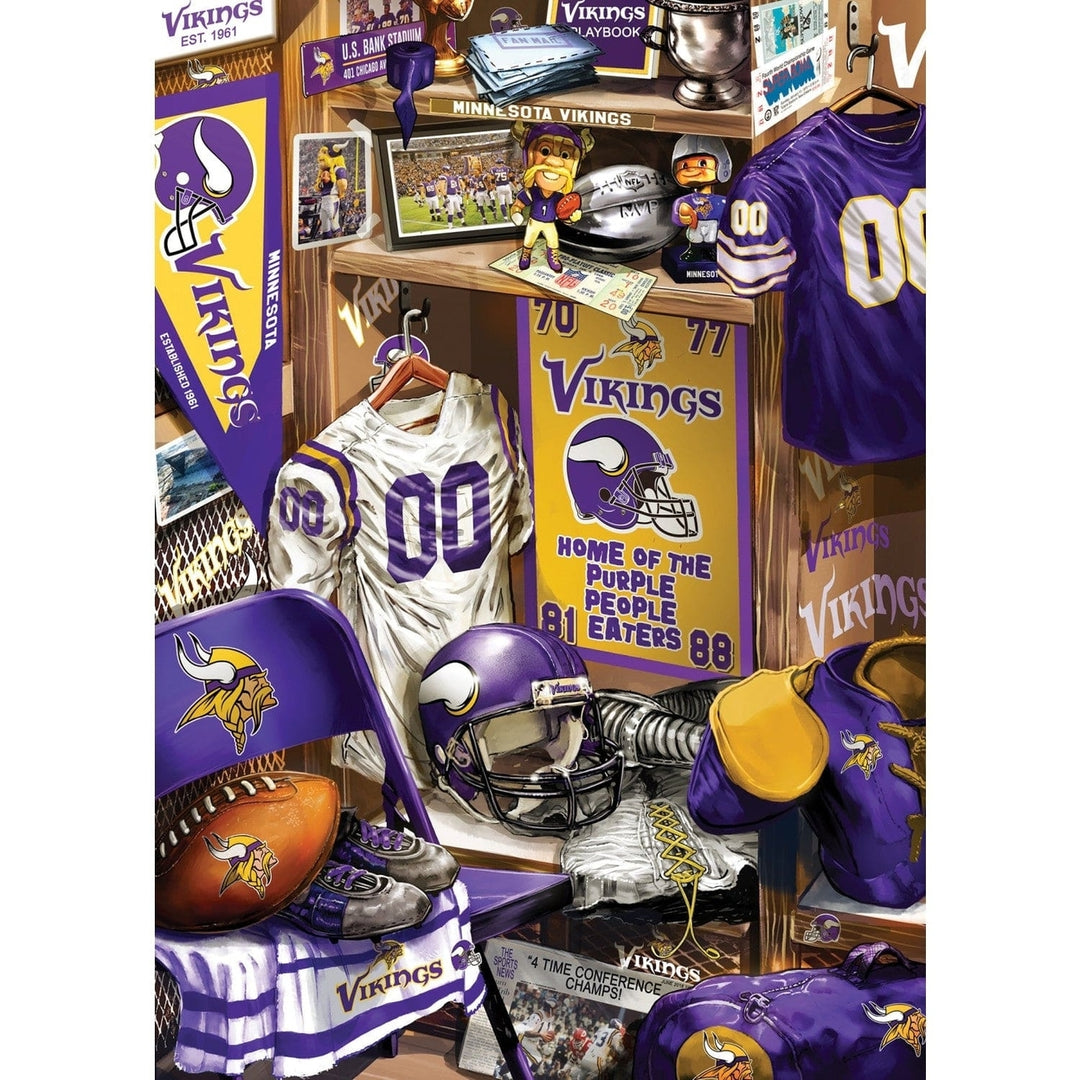 Minnesota Vikings Locker Room 500 Piece Jigsaw Puzzle 100% Recycled Chipboard Image 2