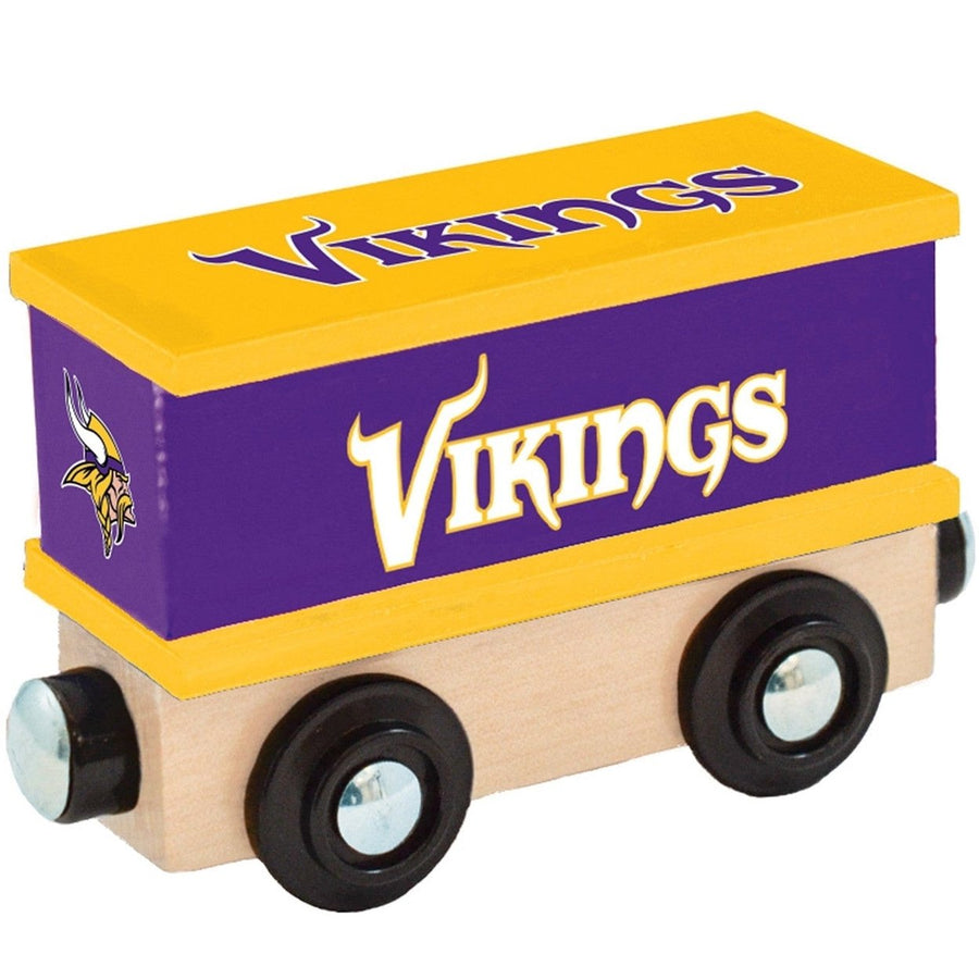 Minnesota Vikings Toy Train Box Car Wooden Train Compatible with 1in Tracks Image 1