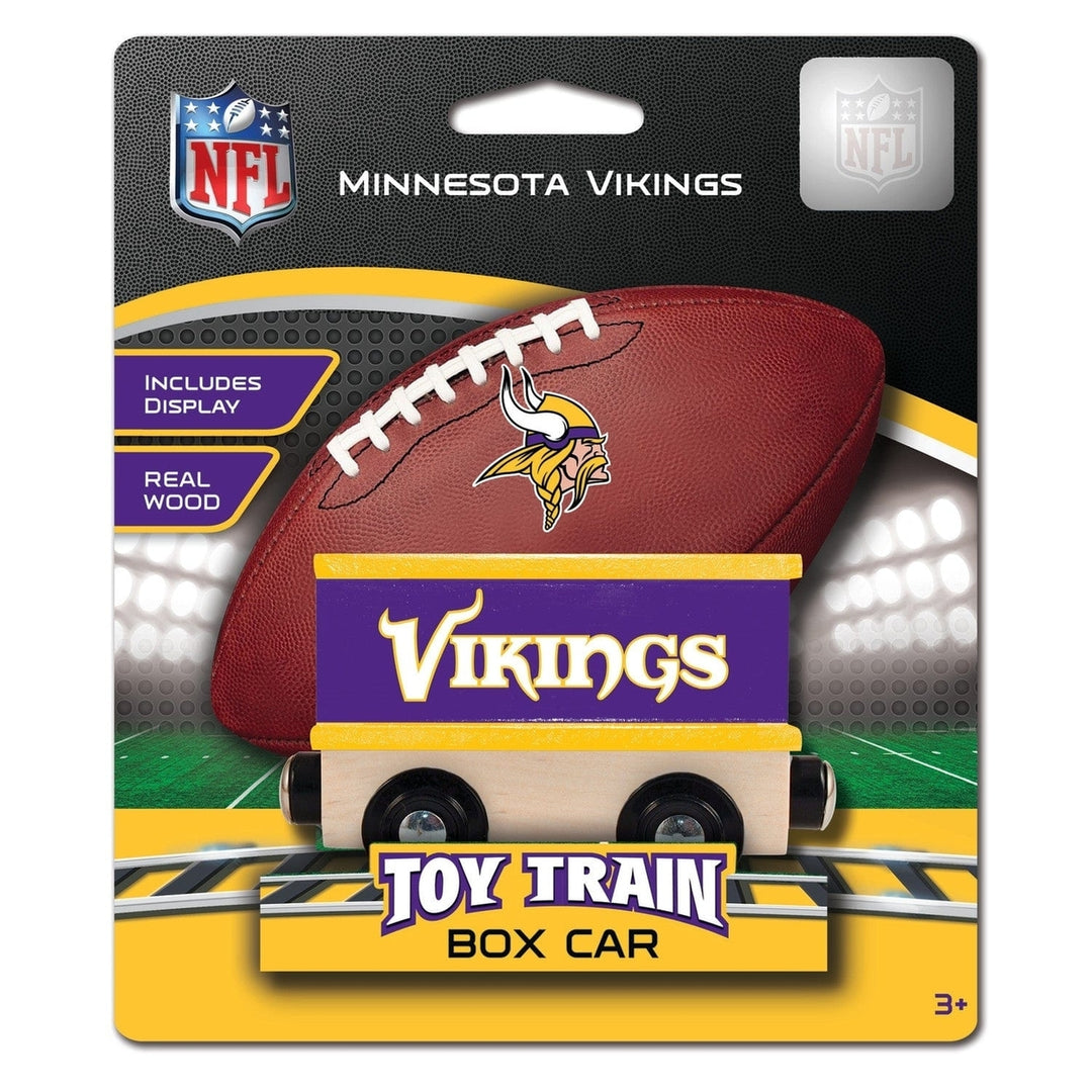 Minnesota Vikings Toy Train Box Car Wooden Train Compatible with 1in Tracks Image 2