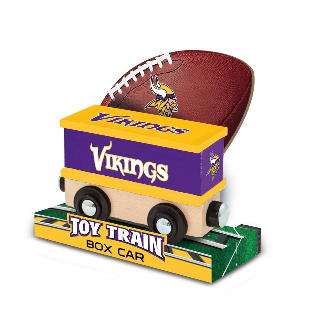 Minnesota Vikings Toy Train Box Car Wooden Train Compatible with 1in Tracks Image 3