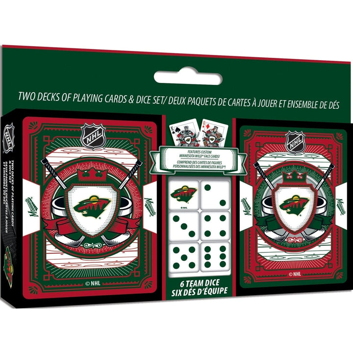 Minnesota Wild Playing Cards and Dice Set Official NHL 2-Pack Casino Style Image 1