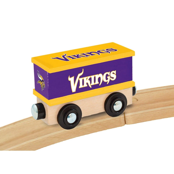 Minnesota Vikings Toy Train Box Car Wooden Train Compatible with 1in Tracks Image 4