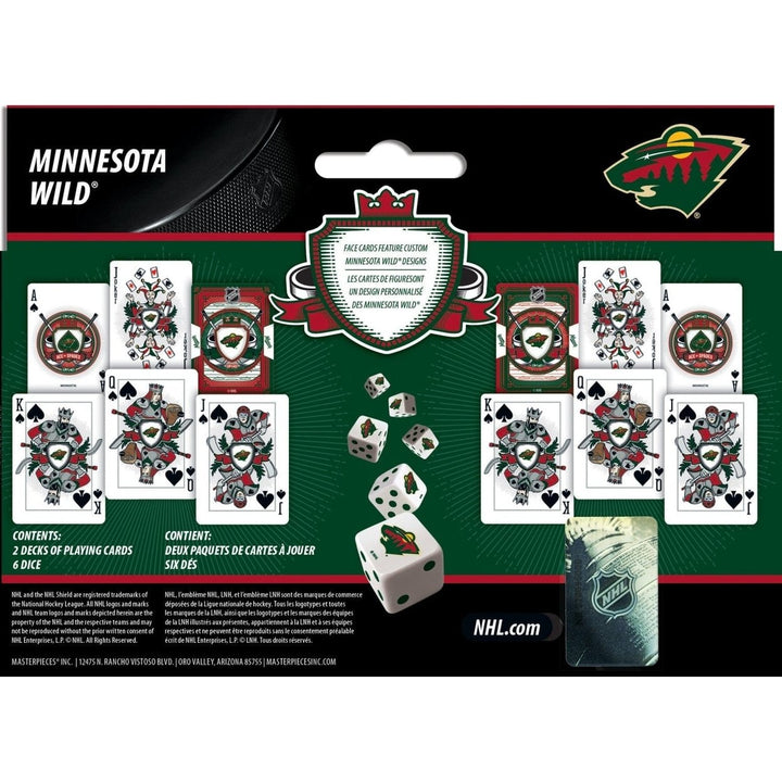 Minnesota Wild Playing Cards and Dice Set Official NHL 2-Pack Casino Style Image 3