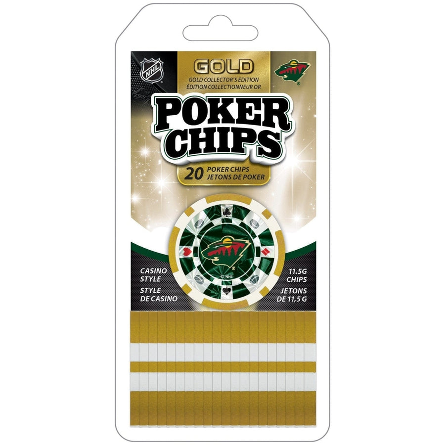 Minnesota Wild 20 Piece Casino Style Poker Chips Gold Collectors Edition Set Image 1