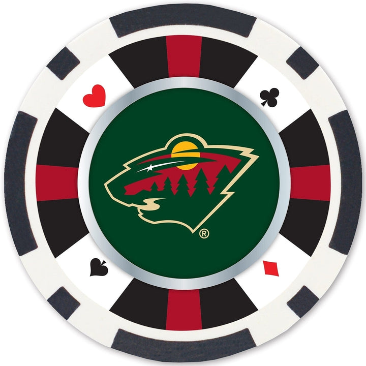 Minnesota Wild 100 Piece Casino Style Poker Chips Officially Licensed NHL Set Image 3