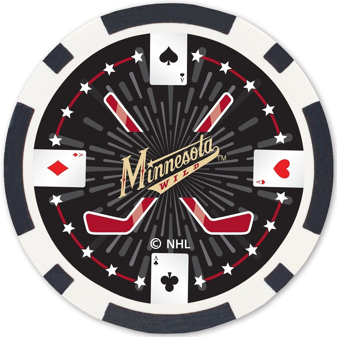 Minnesota Wild 100 Piece Casino Style Poker Chips Officially Licensed NHL Set Image 4