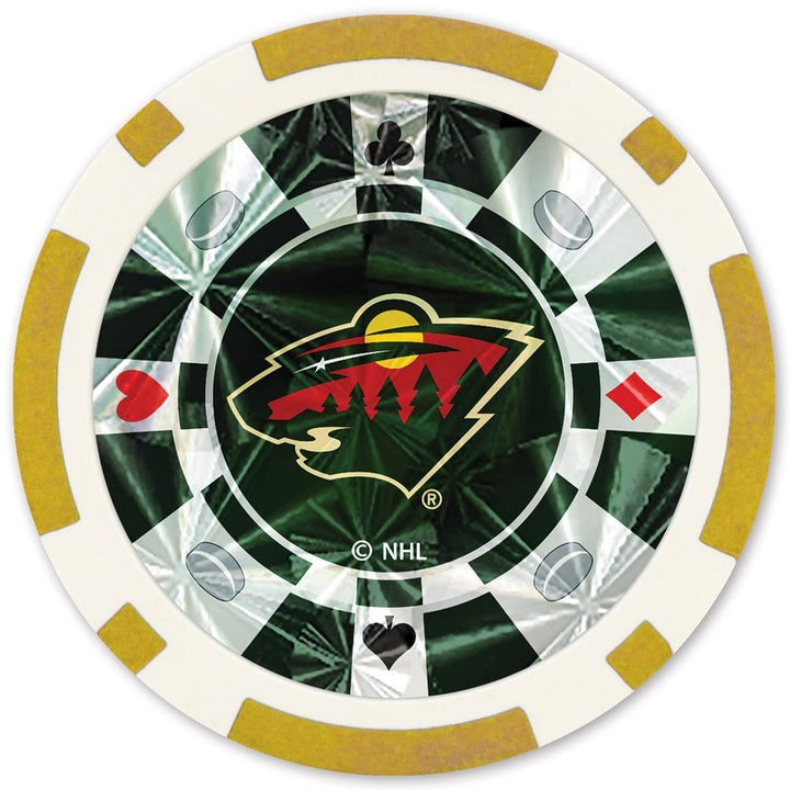 Minnesota Wild 20 Piece Casino Style Poker Chips Gold Collectors Edition Set Image 2