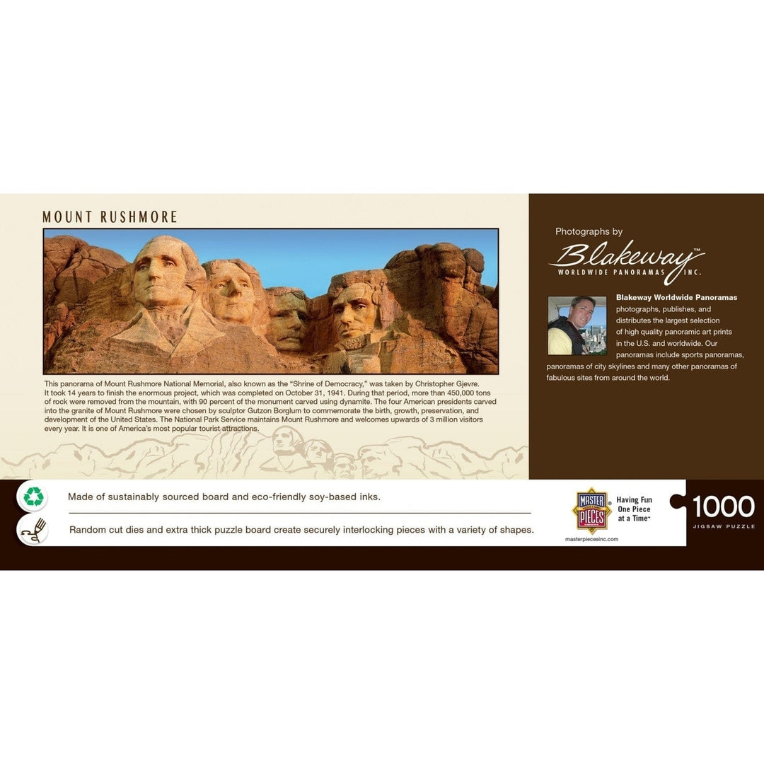 Mount Rushmore 1000 Piece Panoramic Jigsaw Puzzle American Vista South Dakota Image 3