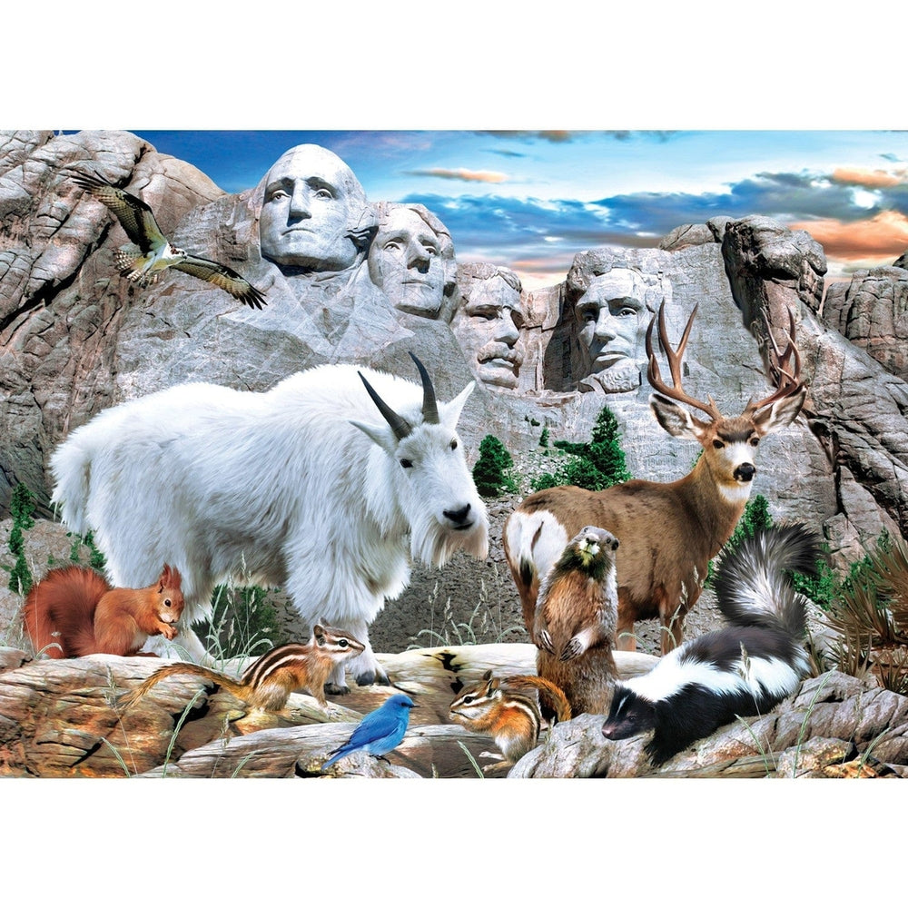 Mount Rushmore National Memorial 500 Piece Jigsaw Puzzle USA Made Recycled Chipboard Image 2