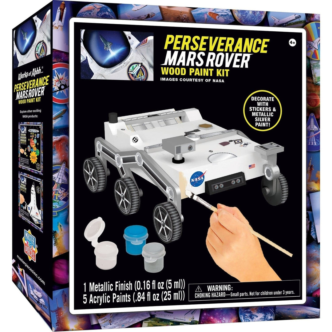 NASA Perseverance Mars Rover Wood Craft and Paint Kit Real Wood Art Set Image 1