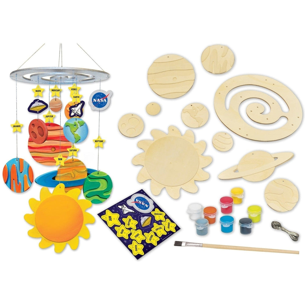 NASA Solar System Mobile Wood Craft Paint Kit Non-Toxic Glow-in-Dark Paint Image 2