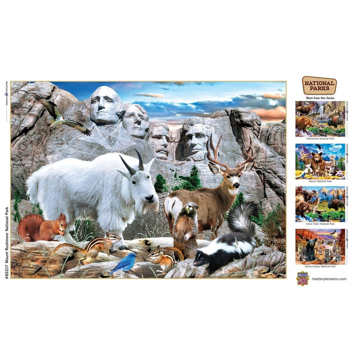 Mount Rushmore National Memorial 500 Piece Jigsaw Puzzle USA Made Recycled Chipboard Image 4