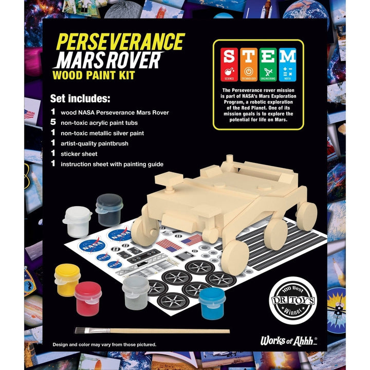 NASA Perseverance Mars Rover Wood Craft and Paint Kit Real Wood Art Set Image 3