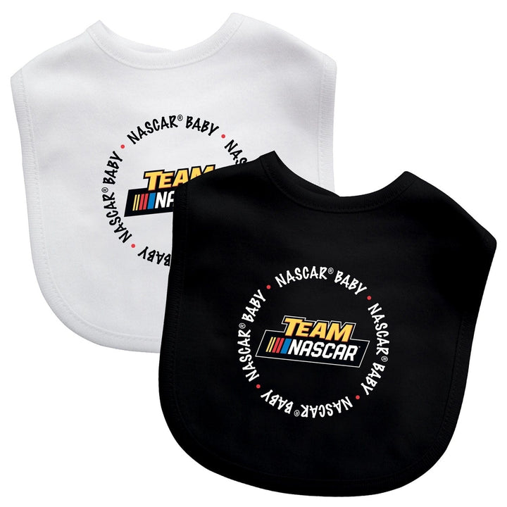 NASCAR Baby Bibs 2 Pack 100 Cotton Embroidered Team Logo Unisex Infant Size Image 1