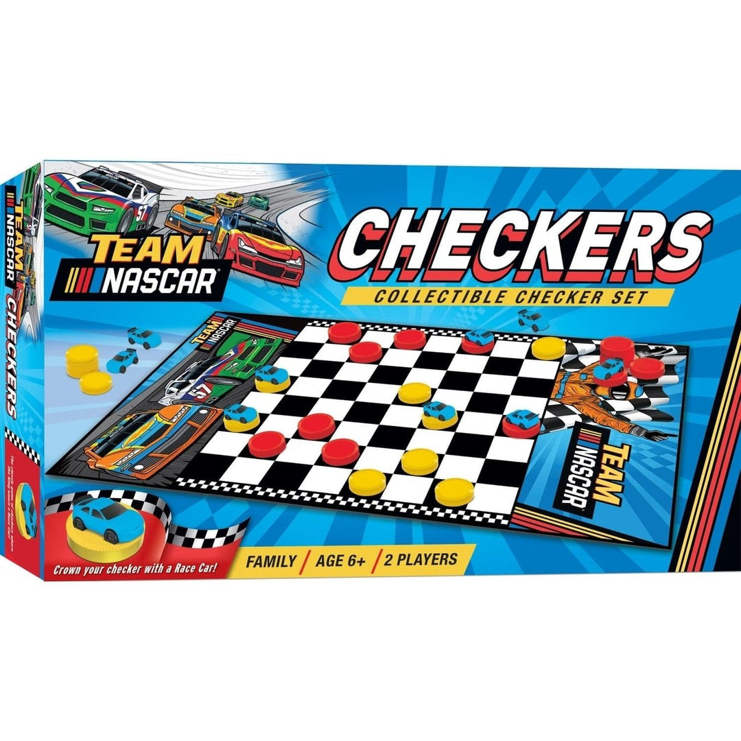 MasterPieces NASCAR Checkers Board Game 13x21 Inch Officially Licensed Fun for All Image 1