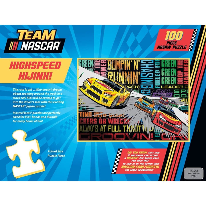 NASCAR Highspeed Hijinx 100 Piece Jigsaw Puzzle 19x14 for Ages 6 Plus Image 3