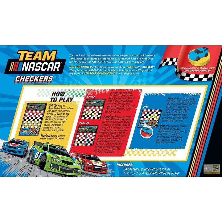 MasterPieces NASCAR Checkers Board Game 13x21 Inch Officially Licensed Fun for All Image 3