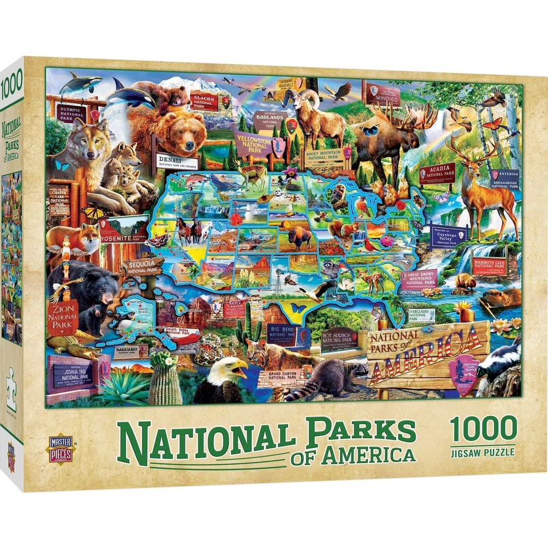 Masterpieces National Parks of America 1000 Piece Jigsaw Puzzle Recycled Board Image 1