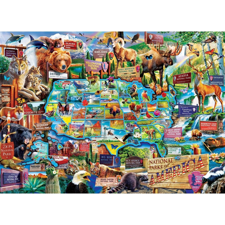 Masterpieces National Parks of America 1000 Piece Jigsaw Puzzle Recycled Board Image 2