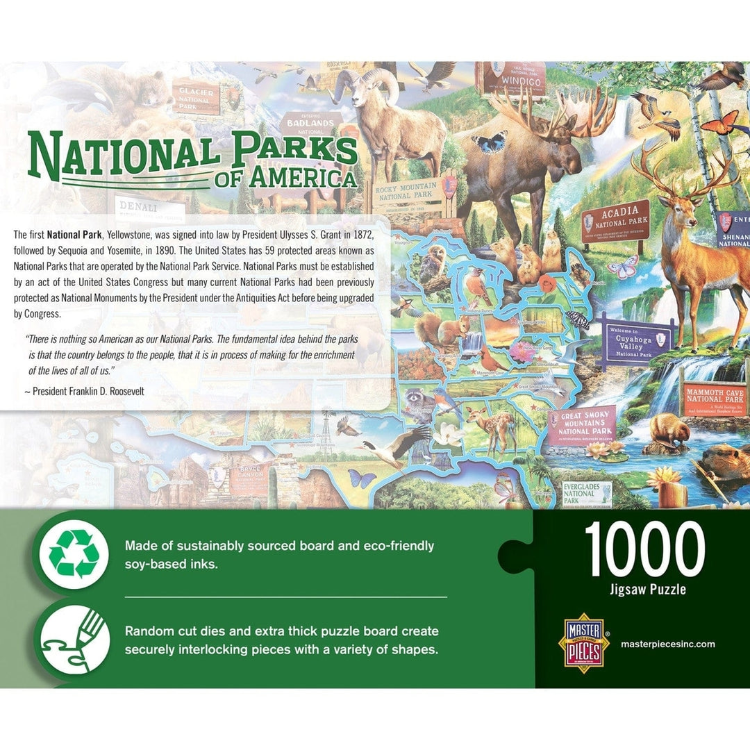 Masterpieces National Parks of America 1000 Piece Jigsaw Puzzle Recycled Board Image 3