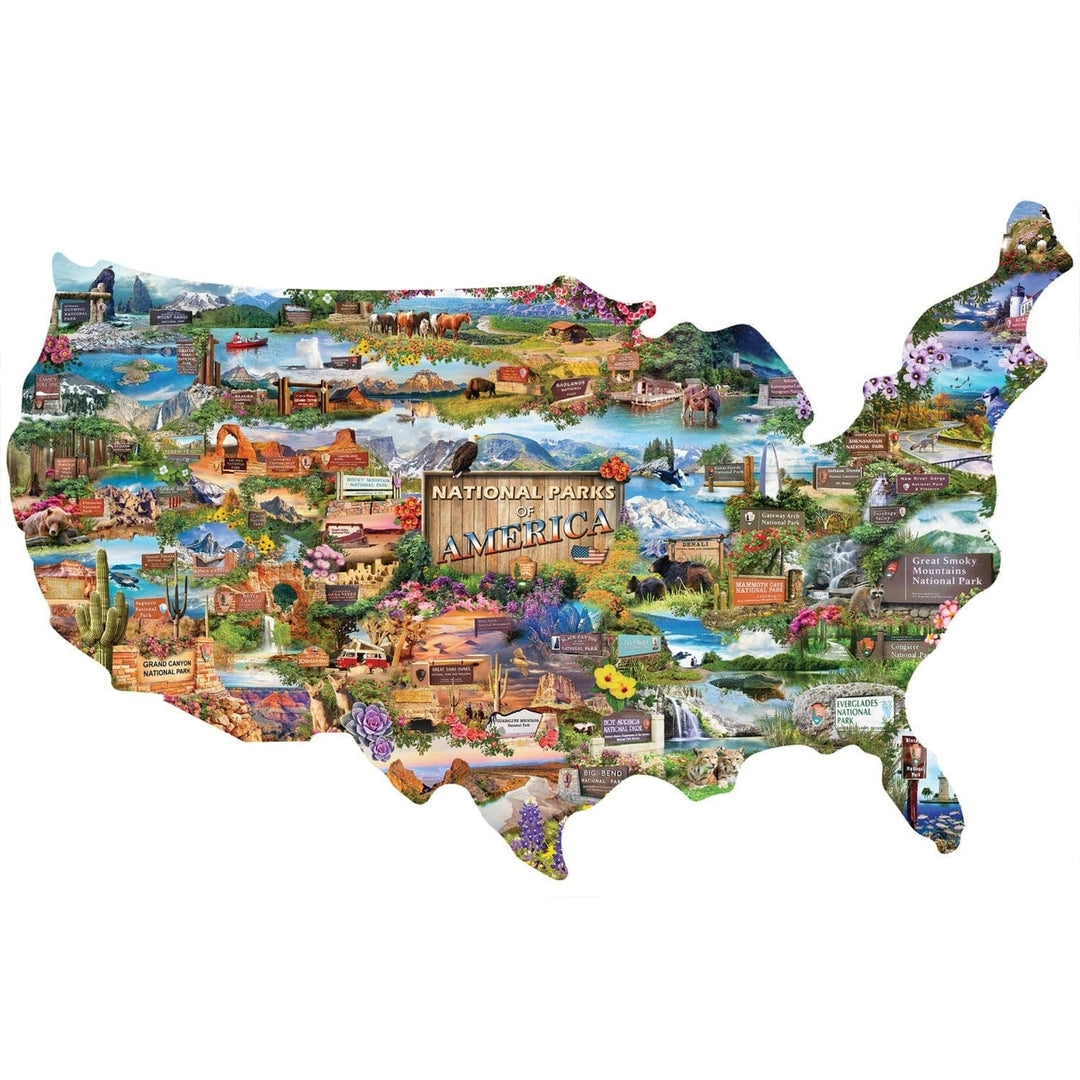 National Parks of America 1000 Piece Shaped Jigsaw Puzzle Bruce Kaiser Art Image 2