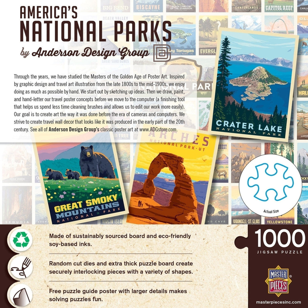 National Parks Vintage Collage Puzzle 1000 Piece Masterpieces 19.25x26.75 Inches Image 3