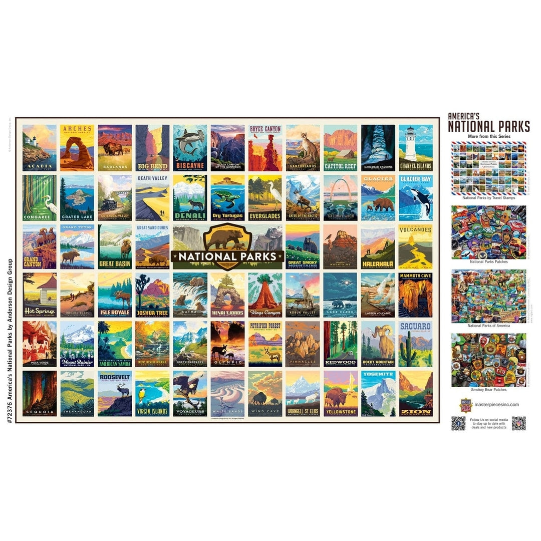 National Parks Vintage Collage Puzzle 1000 Piece Masterpieces 19.25x26.75 Inches Image 4