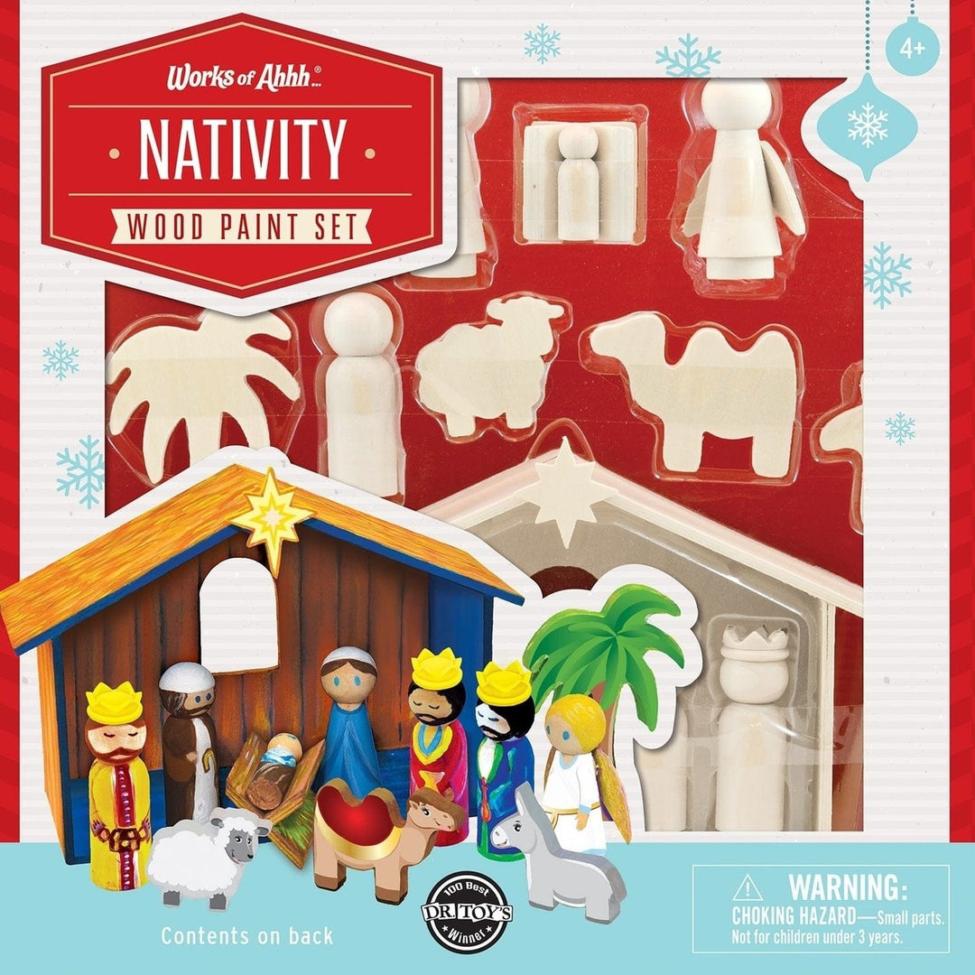 Nativity Scene Wood Craft Paint Kit Non-Toxic Acrylic Paints Art Supplies Image 1