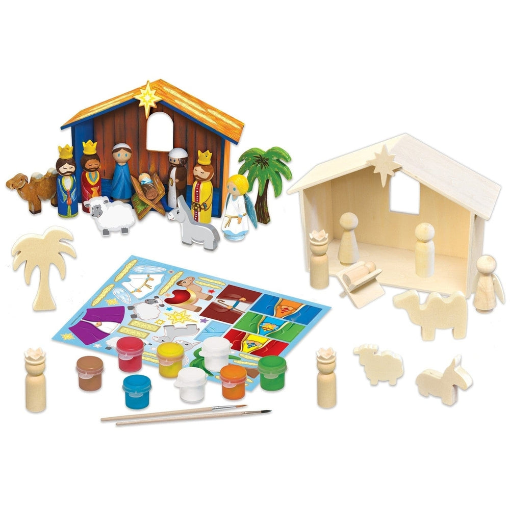 Nativity Scene Wood Craft Paint Kit Non-Toxic Acrylic Paints Art Supplies Image 2