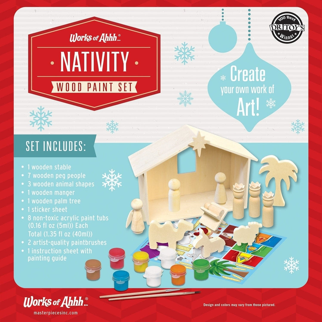 Nativity Scene Wood Craft Paint Kit Non-Toxic Acrylic Paints Art Supplies Image 3