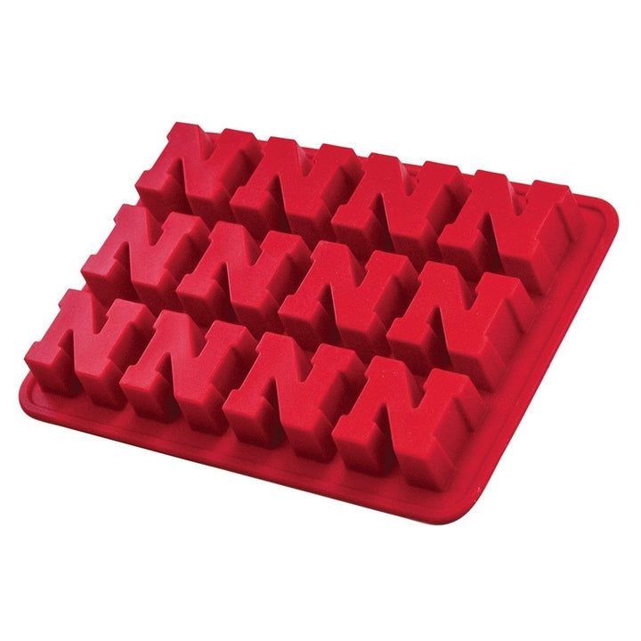 Nebraska Cornhuskers Ice Cube Tray Food-Grade Silicone 12-Cube Team Color Mold Image 1