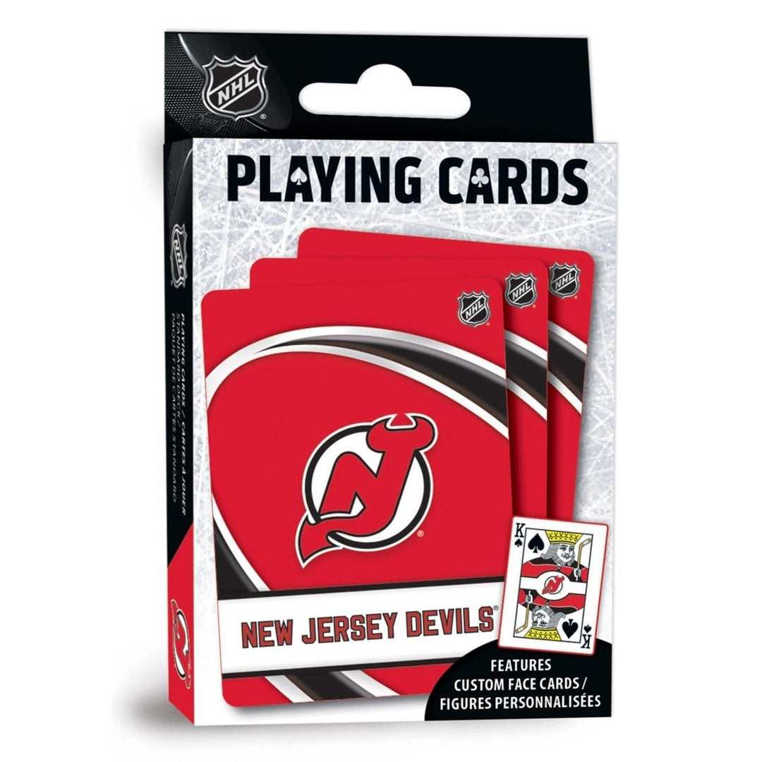 Jersey Devils Playing Cards Official NHL 54 Card Deck Team Logo Design Image 1