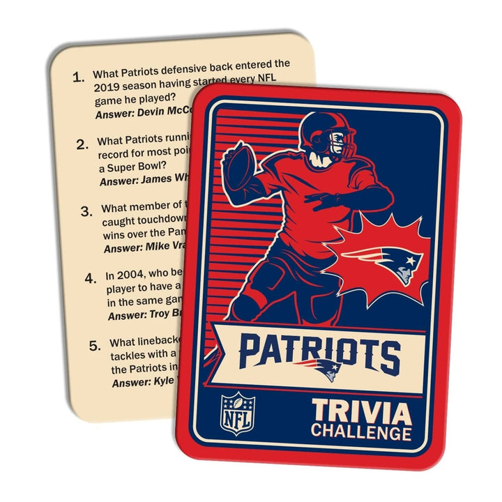 England Patriots Trivia Challenge Game with 50 Cards 250 Questions Ages 12+ Image 2