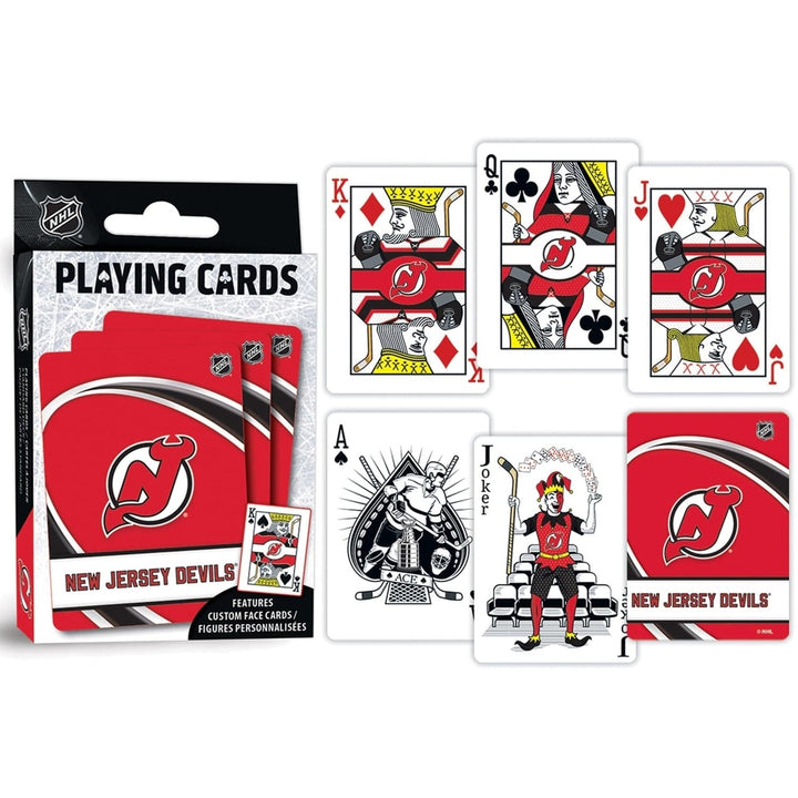 Jersey Devils Playing Cards Official NHL 54 Card Deck Team Logo Design Image 3