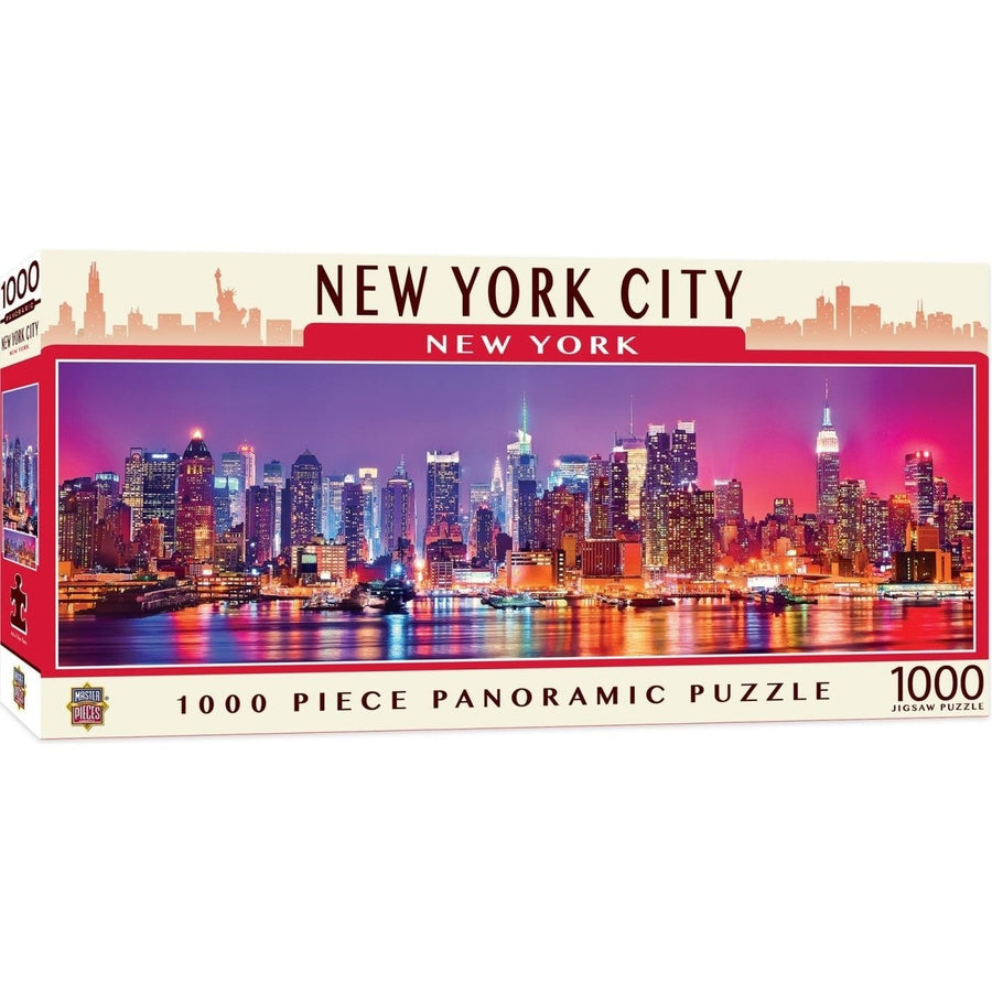 American Vista York City 1000 Piece Panoramic Jigsaw Puzzle 27x20 Inches Image 1