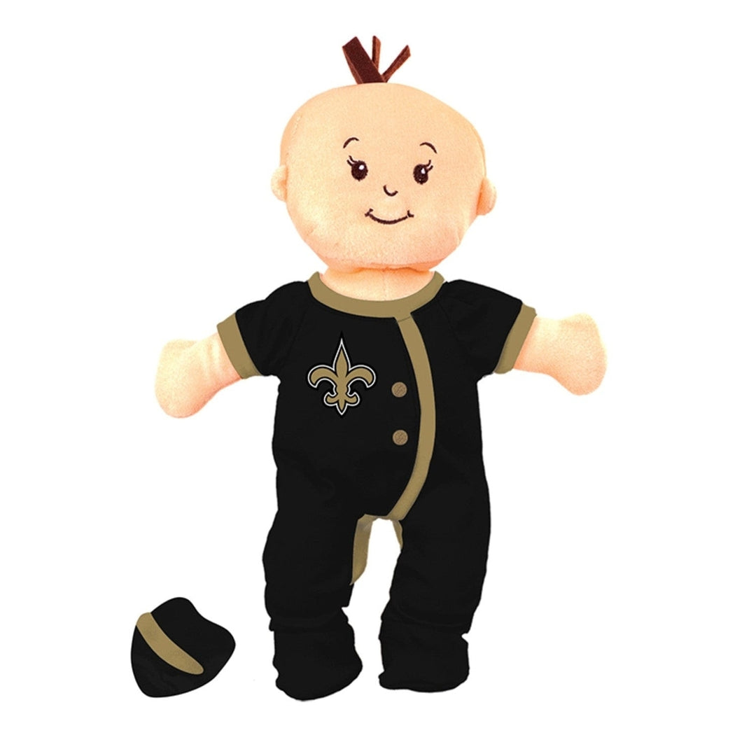 Orleans Saints Baby Fan Doll 12 Inch Soft Fabric Removable Outfit Magnetic Pacifier Image 1