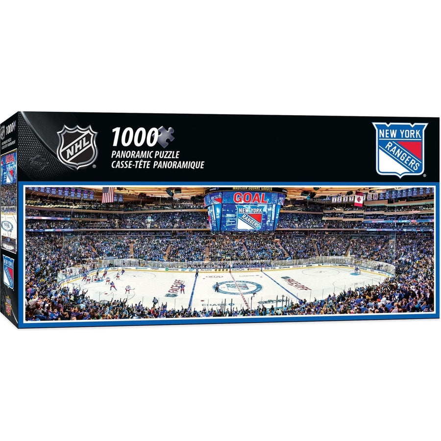 York Rangers 1000 Piece Panoramic Jigsaw Puzzle 13x39 Eco-Friendly Chipboard Image 1