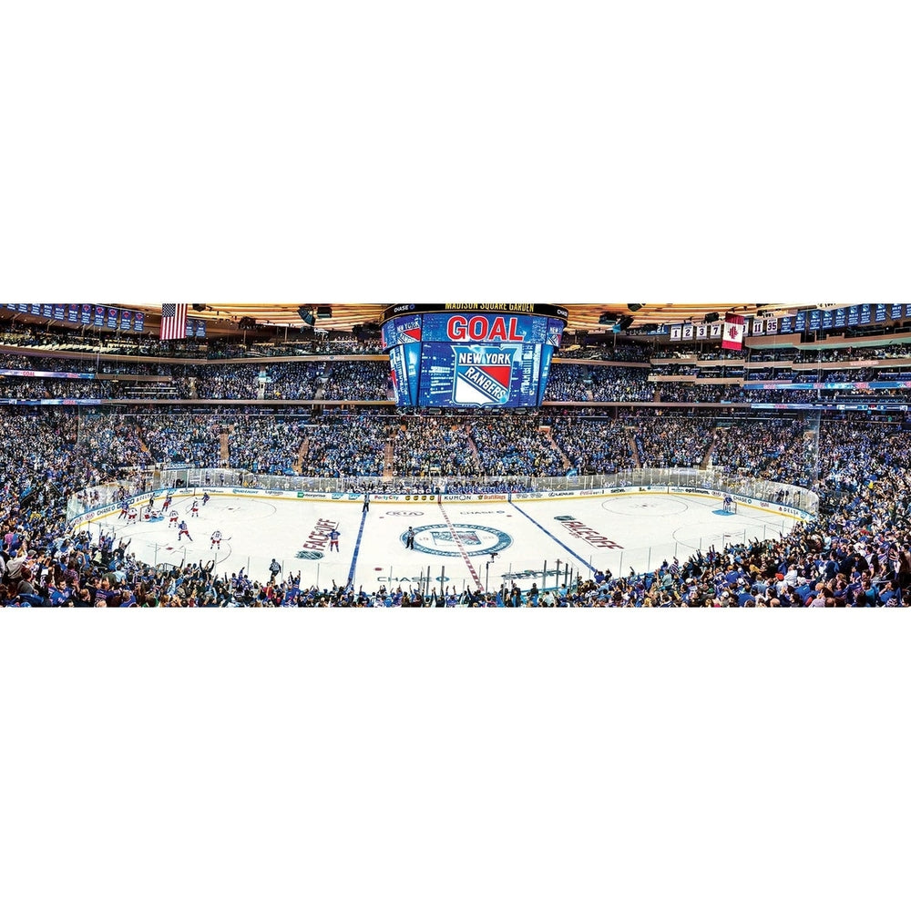 York Rangers 1000 Piece Panoramic Jigsaw Puzzle 13x39 Eco-Friendly Chipboard Image 2