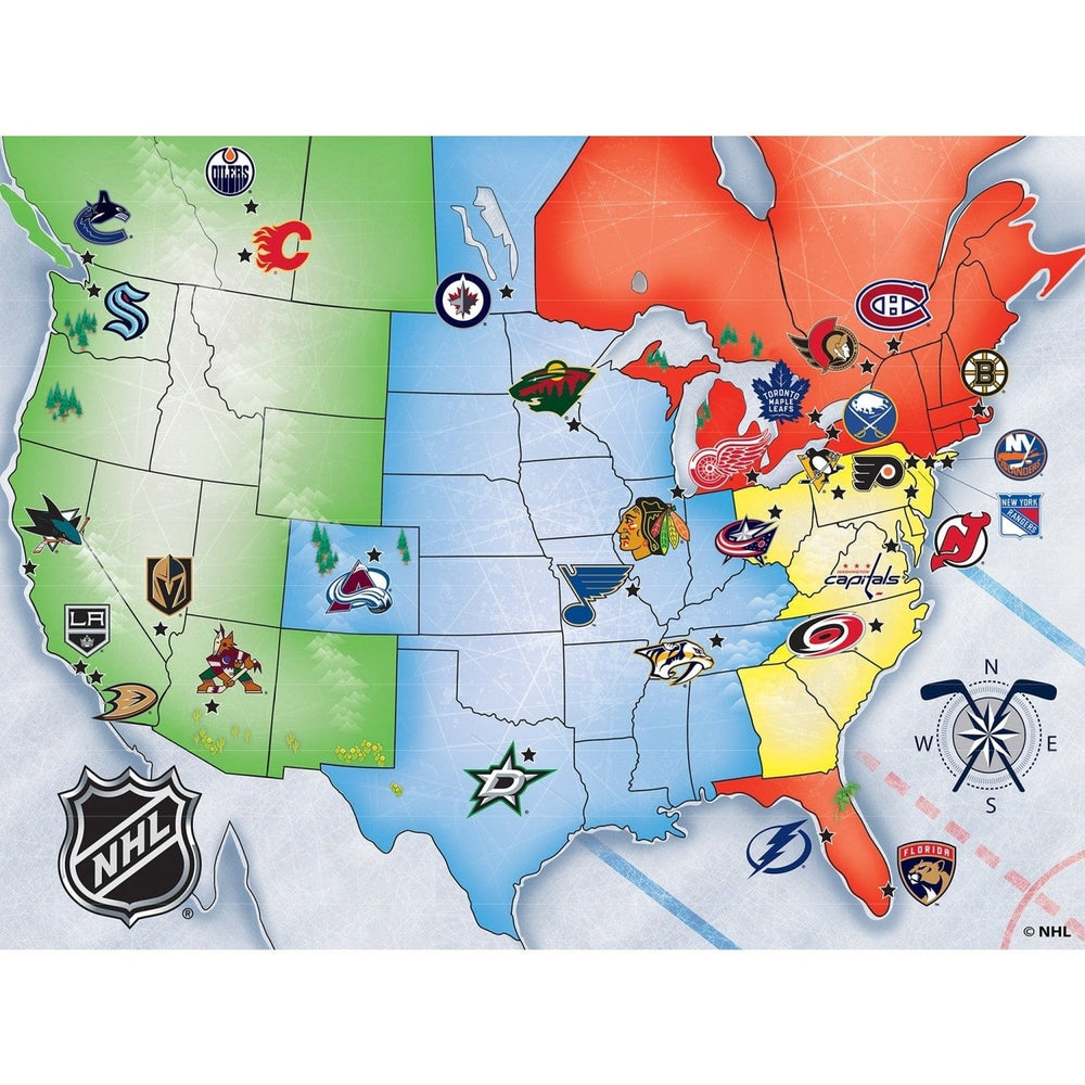 NHL - League Map 500 Piece Jigsaw Puzzle Image 2