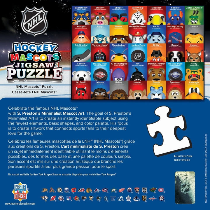 NHL Mascots 100 Piece Jigsaw Puzzle Image 3