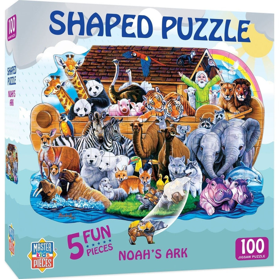 Noahs Ark Shaped Jigsaw Puzzle 100 Pieces 19.5x14 inches Ages 6+ Right Fit Image 1