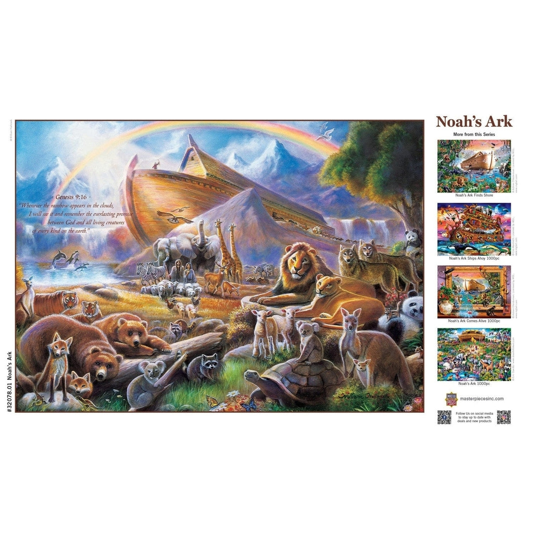 MasterPieces Noahs Ark 500 Piece Jigsaw Puzzle 15"x21" Recycled Material Image 4