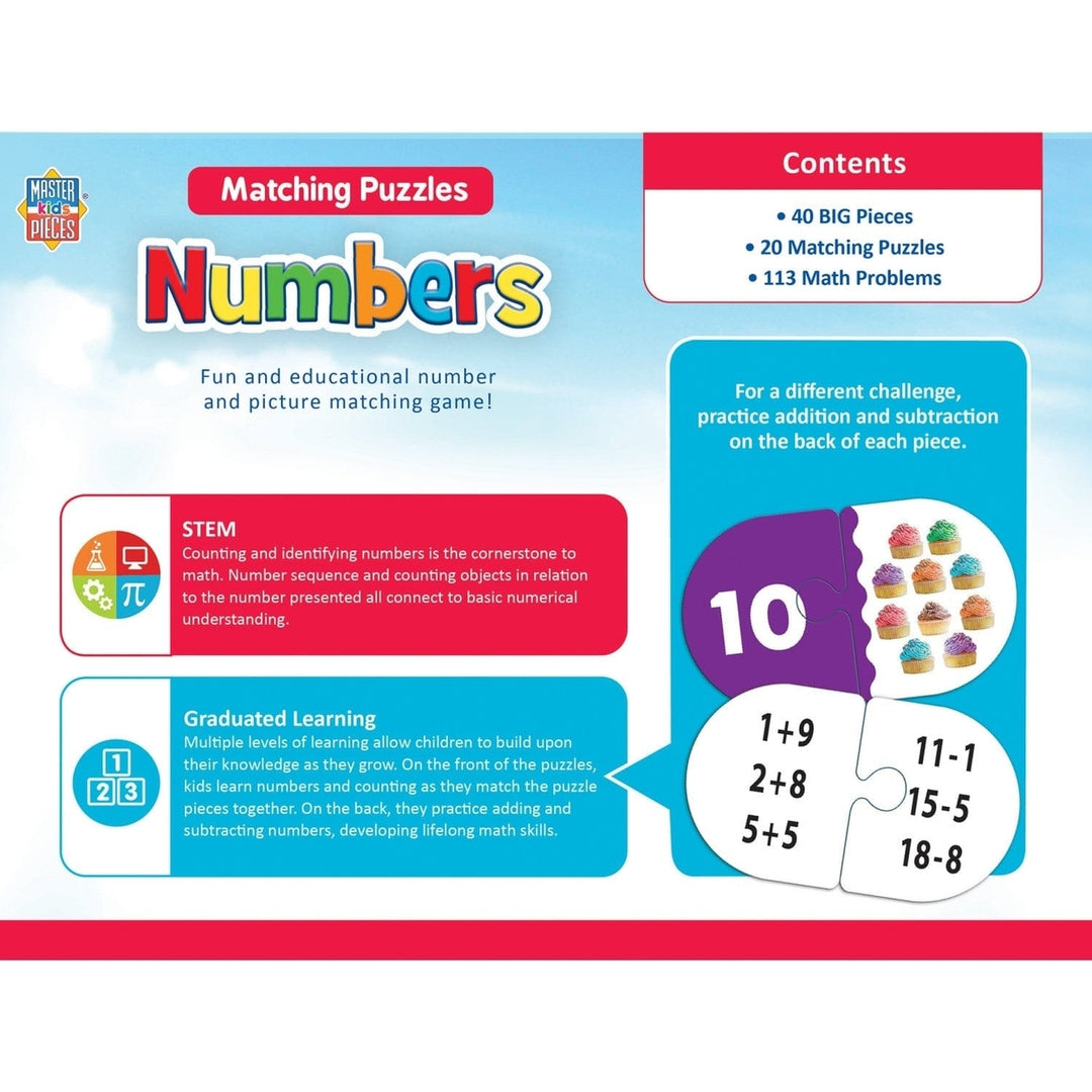 Numbers Educational Matching Jigsaw Puzzle for Kids Ages 3 and Up Learning Fun Image 3