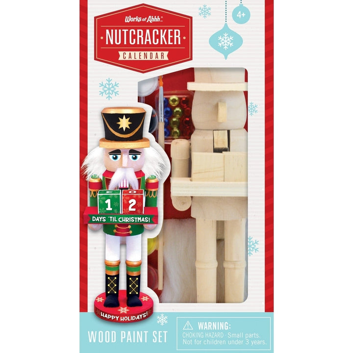 Nutcracker Calendar Wood Craft and Paint Kit Art Set 8.75 Inch Non-Toxic Image 1